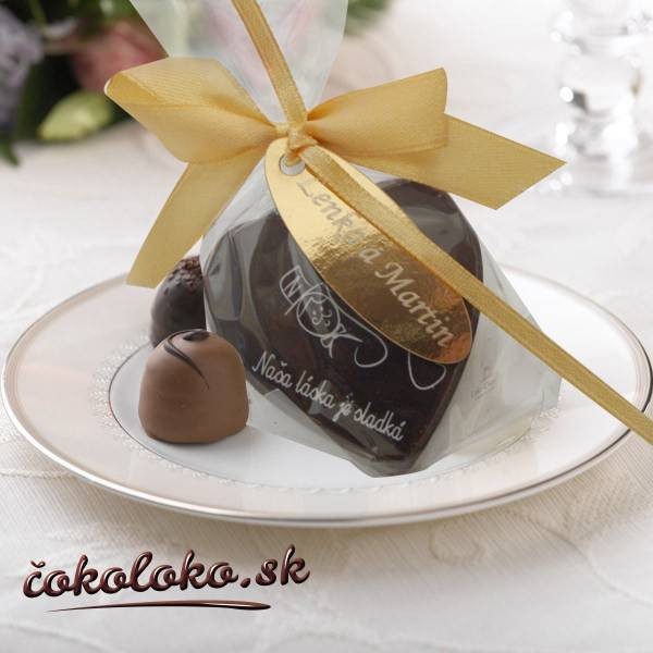 Svadobná čokoládka "SRDIEČKO"