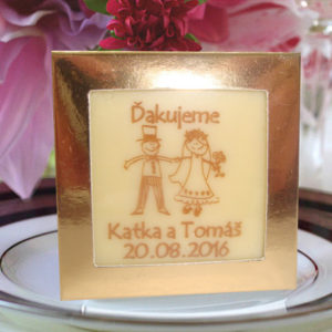 Svadobné čokoládky s personalizáciou - TABLIČKA