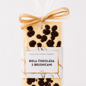 Belgická čokoláda s brusnicami, biela