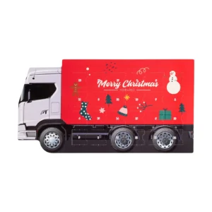 Adventný kalendár v tvare kamióna s logom