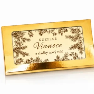 Vianočné čokovizitky 10x5 cm – firemná vianočná čokovizitka s logom