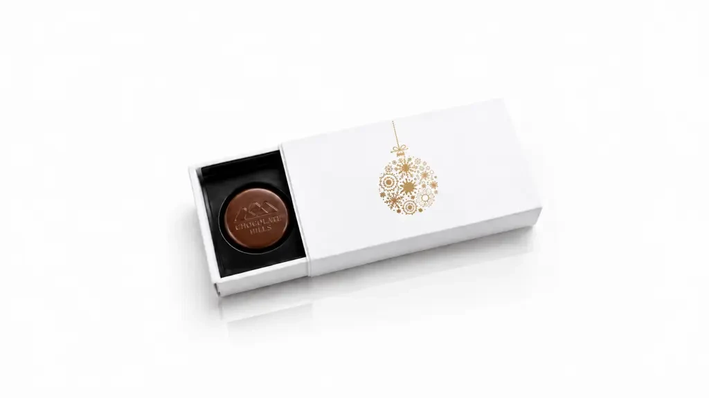 Vianočná bonboniérka AMBER CHRISTMAS s gravírovaným logom a vianočnou potlačou